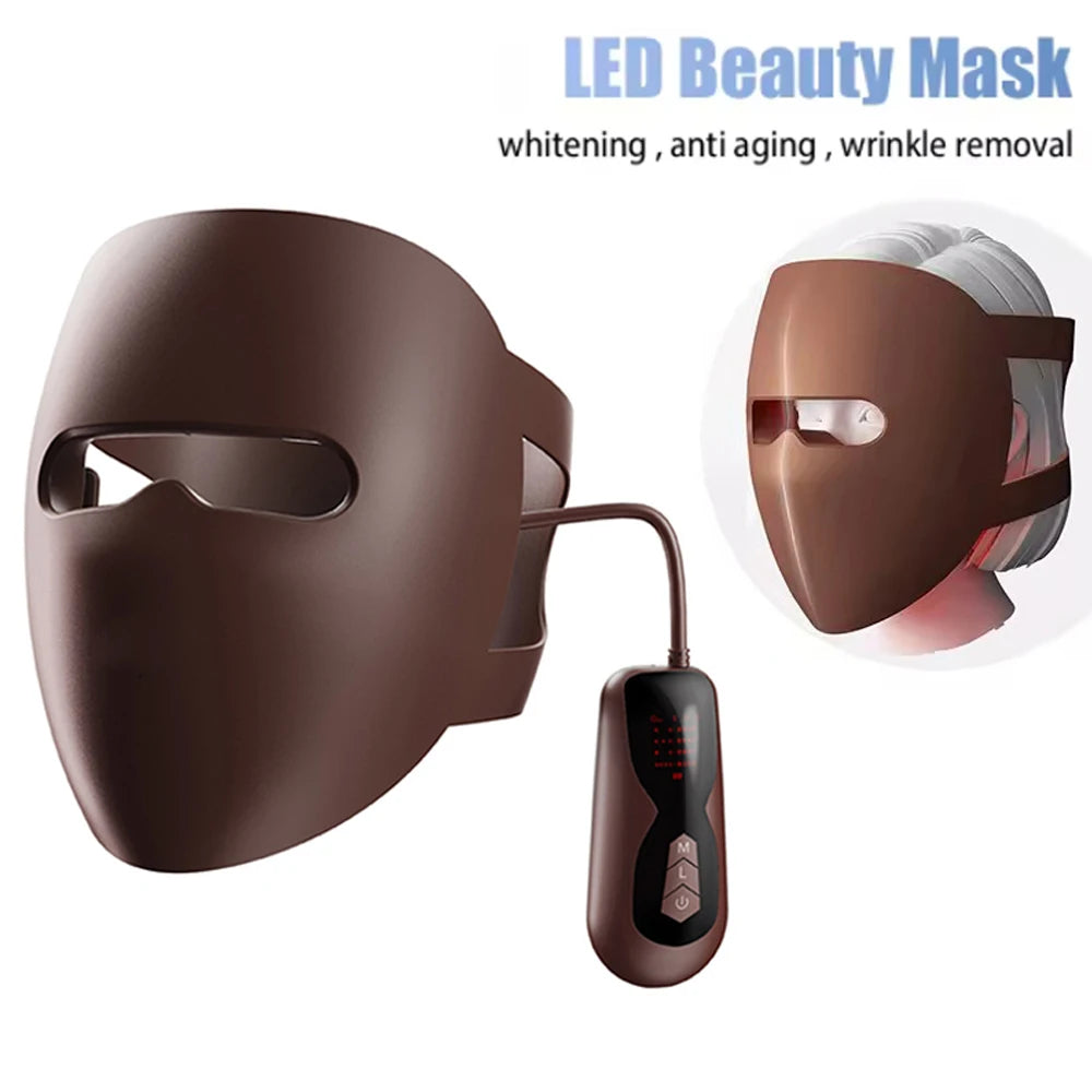 320 LED Beads Facial Photon Beauty Mask 4D Silicone Red Light Photon Skin Rejuvenation Anti Wrinkle Anti Acne Facial Beauty care