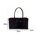 Crocodile Grain Embossed Top Handle Handbag,Luxury Tote Bag,Commute Work Chic Everyday Women Underarm Shoulder Bag,Black,Green