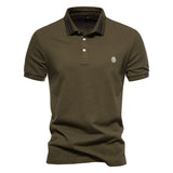 AIOPEON Men's 100% Cotton Polo Shirt – Refined Casual Style