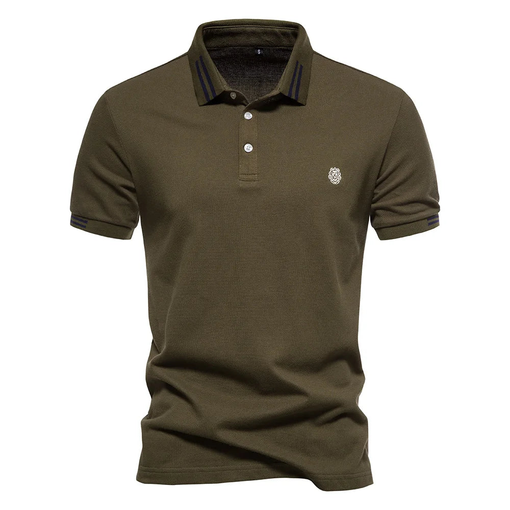 AIOPEON Men's 100% Cotton Polo Shirt – Refined Casual Style
