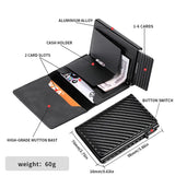 Unisex ANTI RFID Blocking Aluminum Pop-Up Card Holder Multi-Functional Designer Bank ID Card Wallet Business Purse for Men Women
