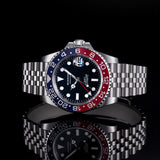 Sugess GMT Diving Watch of Men Automatic Mechanical Waterproof Wristwatches Peacock SL3032 Movement Ceramic Bezel Jubille Band