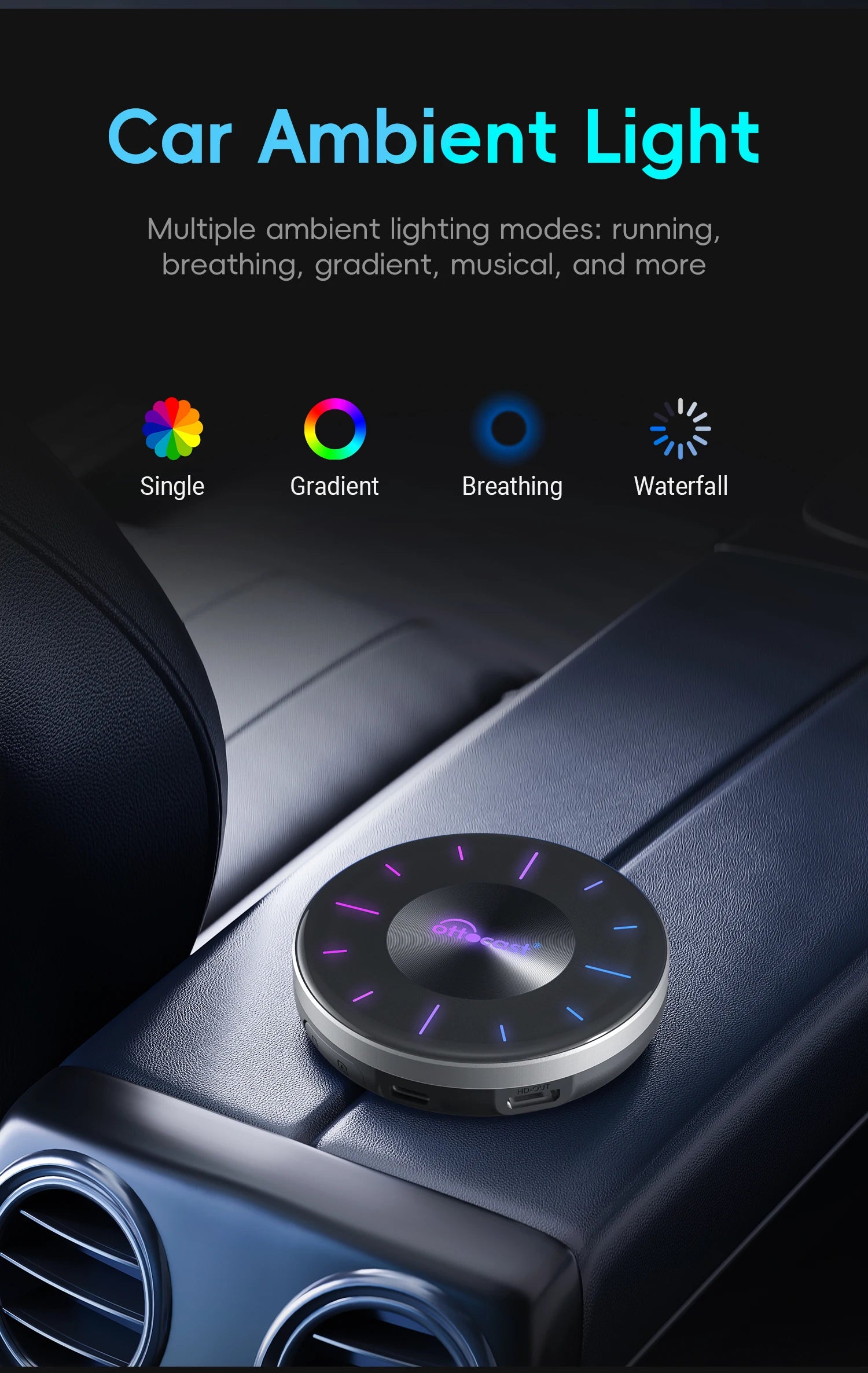 OTTOCAST P3 CarPlay AI Box – Wireless Android Auto & Smart TV