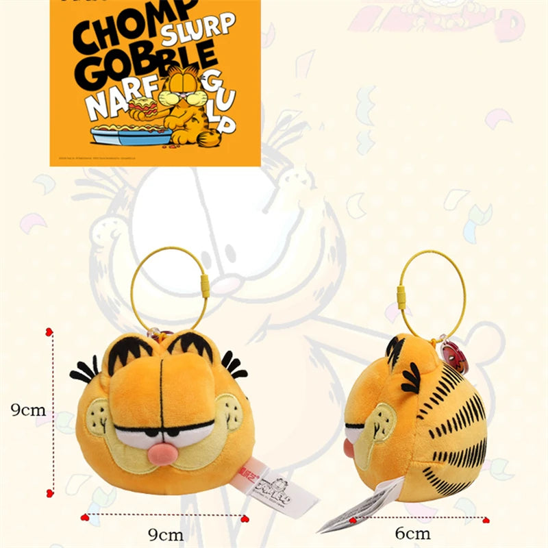 ORIGINAL Garfield Kawaii Soft Plush Toys Keychain Cute Cats Anime Stuffed Animals Peluche Doll Pendants Birthdays Gifts For Kids