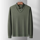 Men's Contrast Polo Shirt – Relaxed Long Sleeve Layered Look