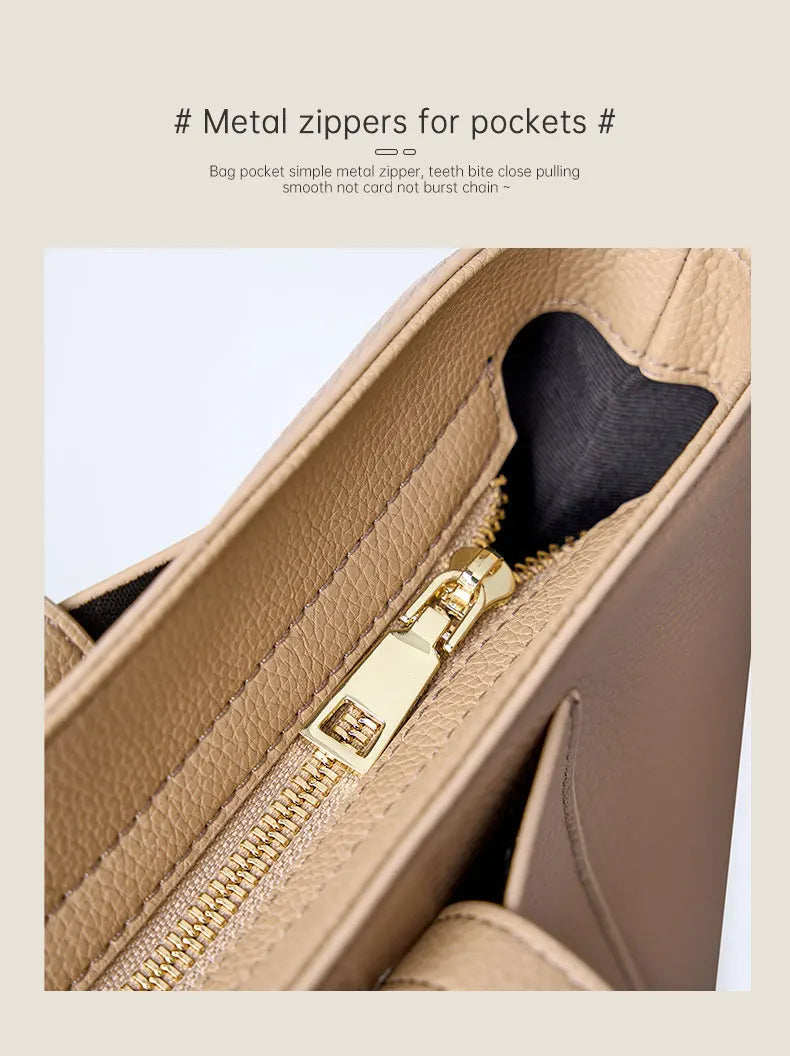 100% Genuine Leather Women's Bag Large Capacity Simple Fashion Cowhide Women Shoulder Bag Female Storage Handbag 2328