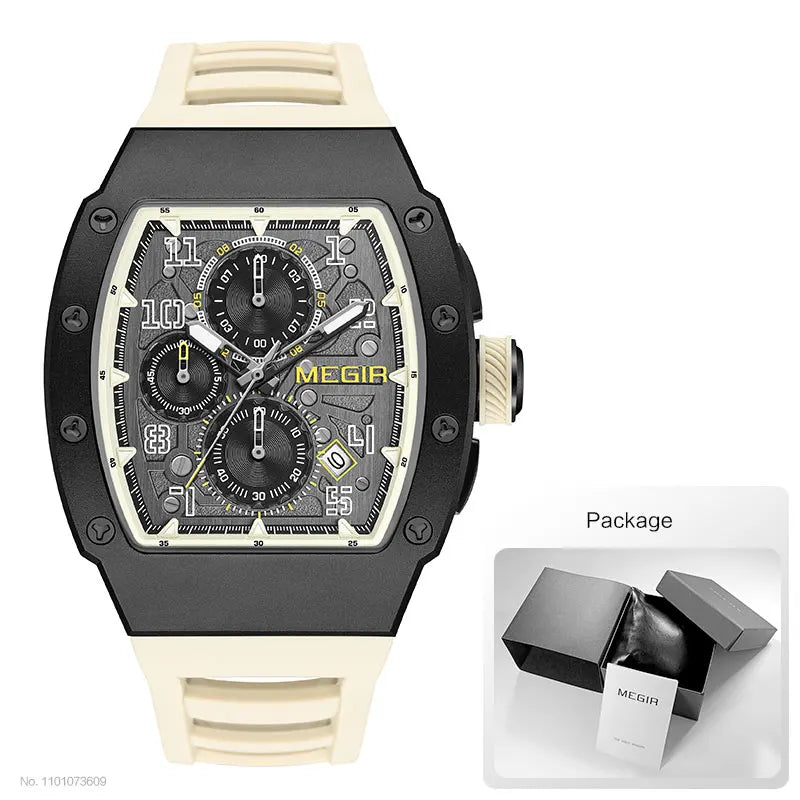 Men's Sport Chronograph: Stainless Steel Waterproof Quartz Watch