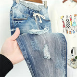 Women's Ripped High Waist Boyfriend Jeans – Plus Size