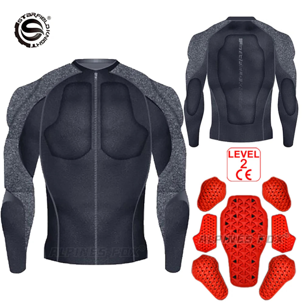 Summer Men Motorcycle Soft Armor Jacket CE Level 2 Moto Body Armor Clothing Male Motocross Protection Riding Protective Gear