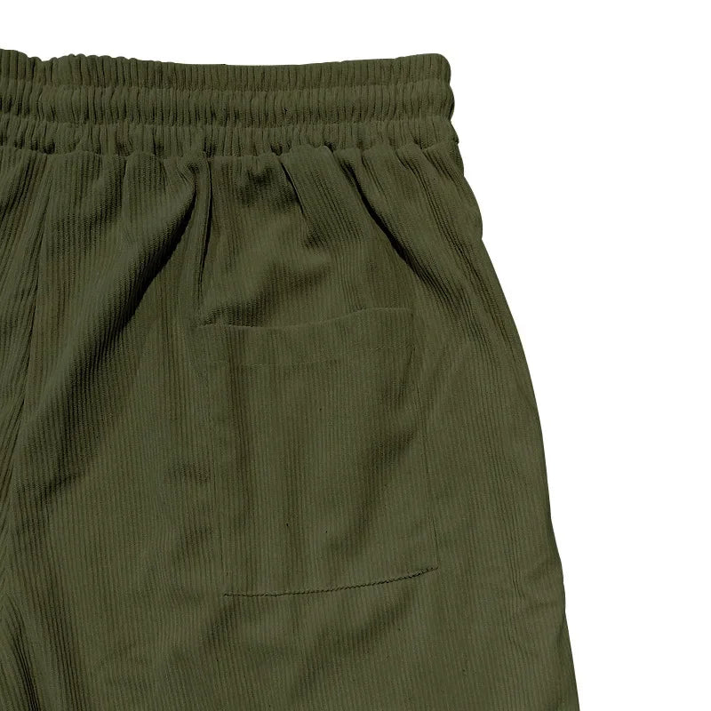 Men's Cotton Cargo Shorts with Elastic Waist