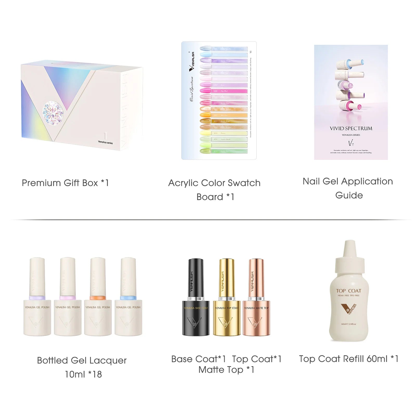 VENALISA 10ml Gel Polish Kit – HEMA & TPO Free