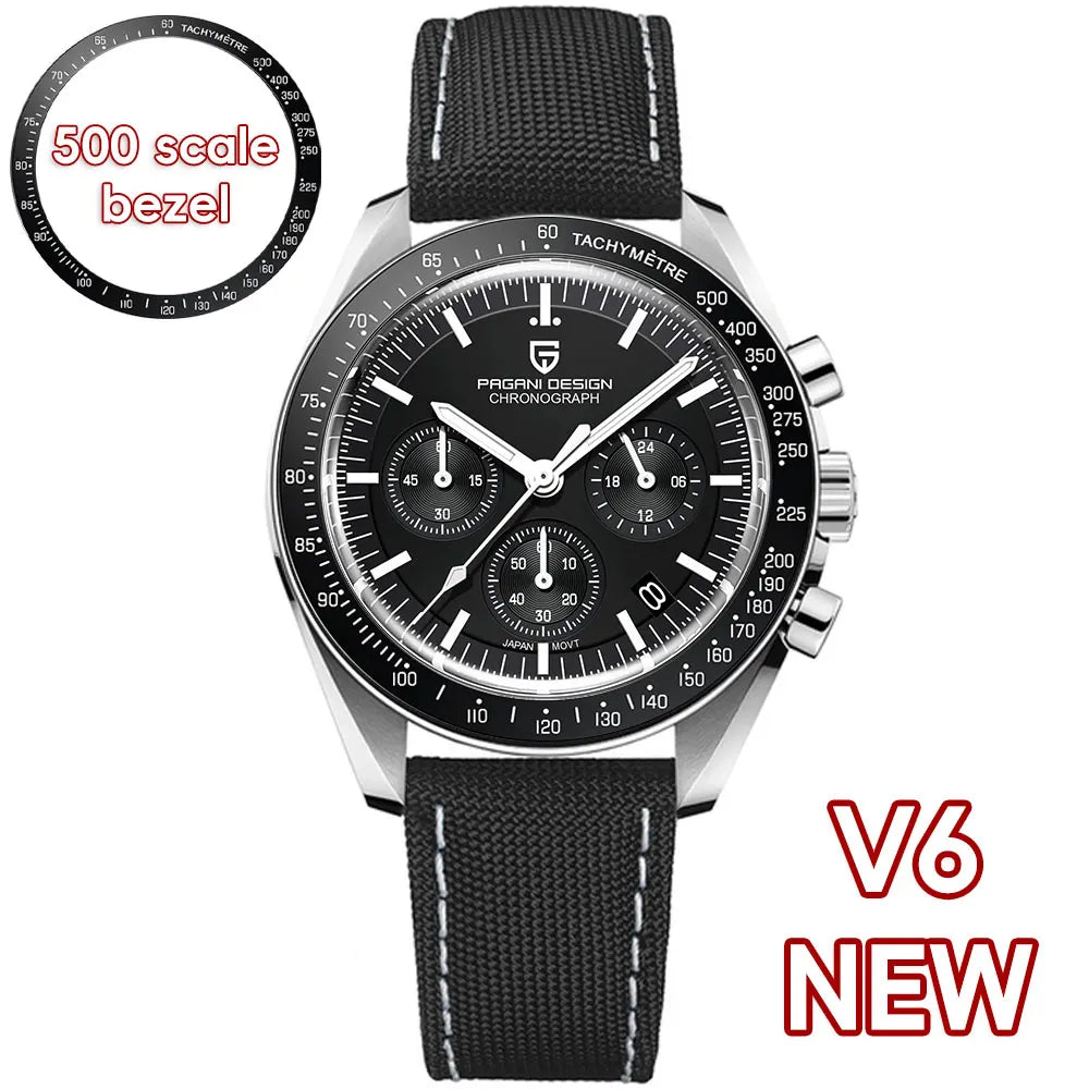 PAGANI DESIGN Meteorite Dial Luxury Quartz Watch For Men Speed Sport Chronograph Waterproof AR Sapphire crystal Wrist watch Men