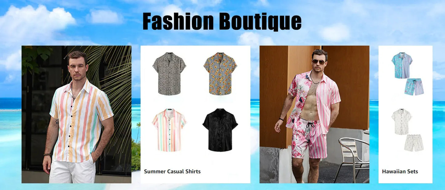 3D Geometric Color-Block Men’s Shirt