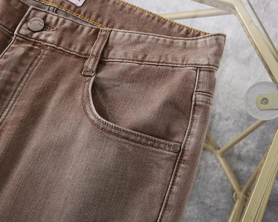 BLLIYOSS Jeans Thin Cotton Men 2025 Spring Summer new Business Embroidery Straight outdoors  Pants Old money High Quality