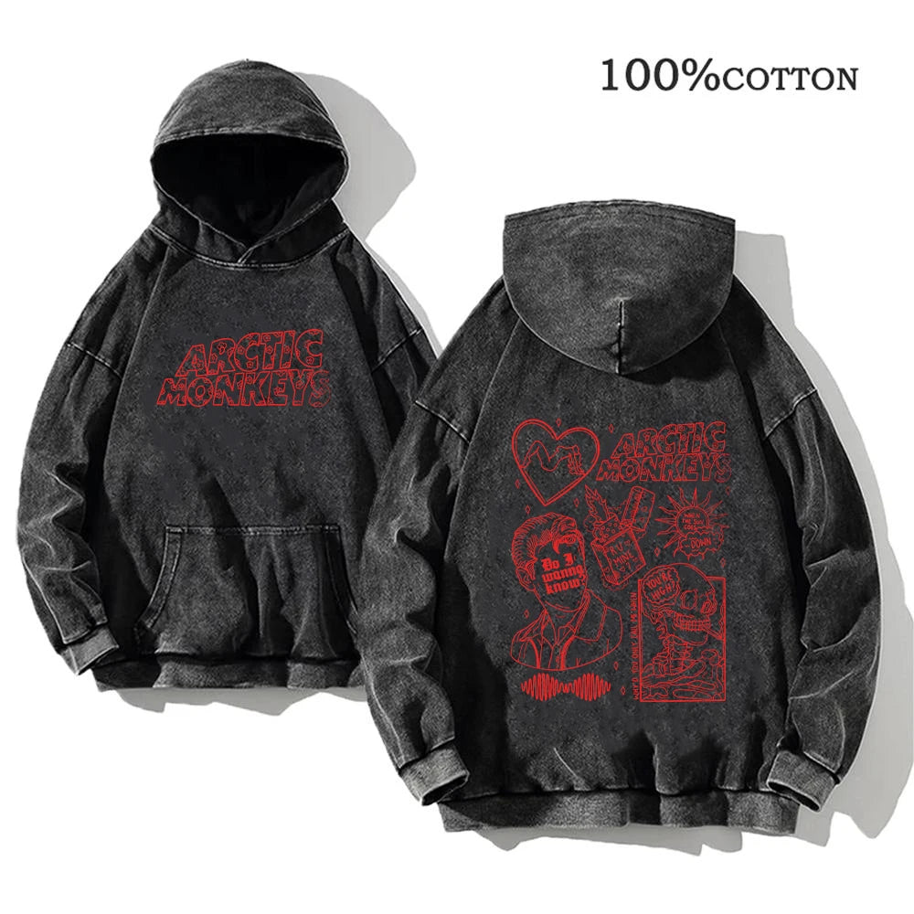 Retro Arctic Monkeys Printed Hoodie | Vintage Rock Streetwear