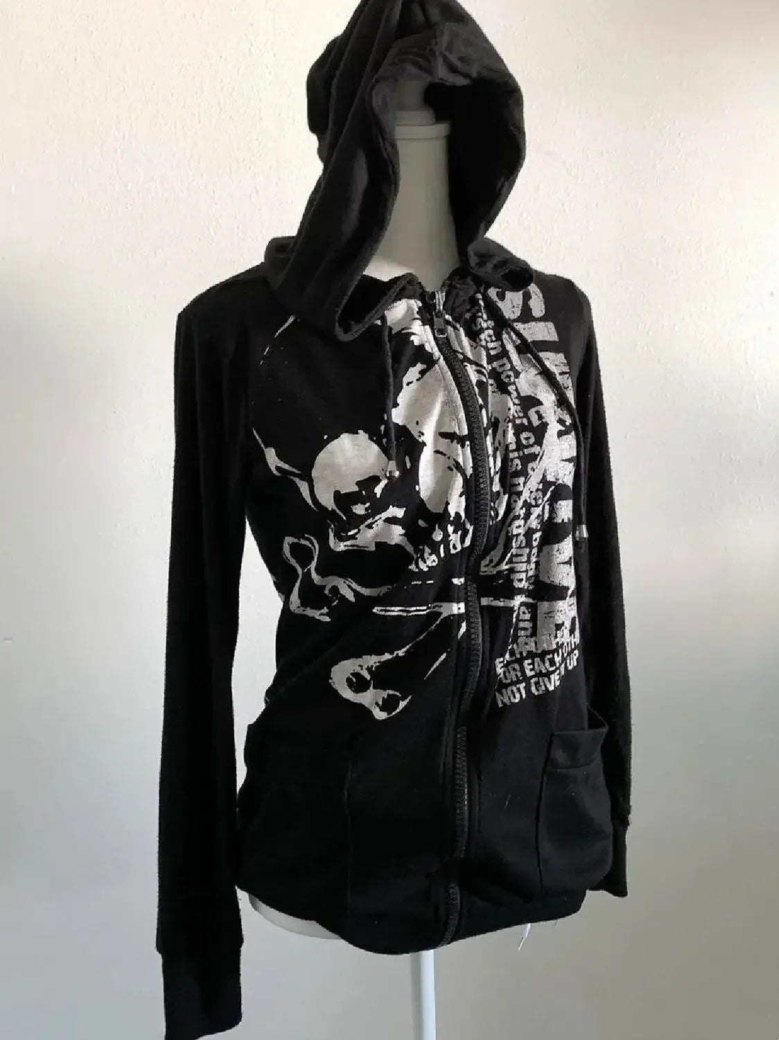 2025 new blue sweatshirt for women fall and winter gothic American retro casual bulk streetwear Y2K design Slim cardigan jacket
