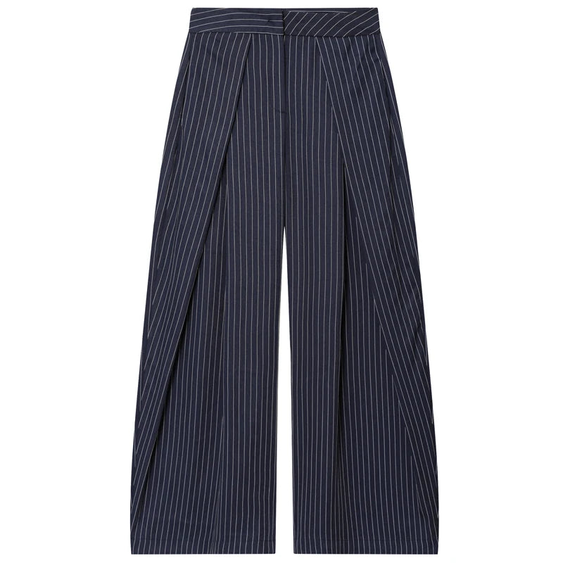 Women’s High-Waist Striped Wide-Leg Pants