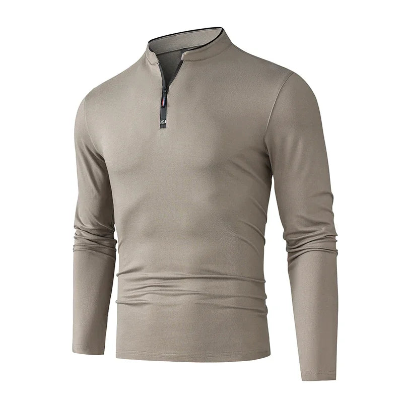 Men's Half-Zip Polo | Wrinkle-Free Long Sleeve Top