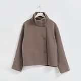Urban Stand-Collar Woolen Coat
