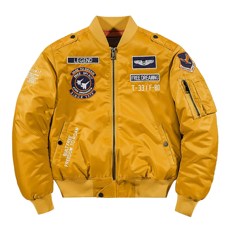 Men's MA-1 Flight Bomber Jacket | Classic Military Cargo Style Coat