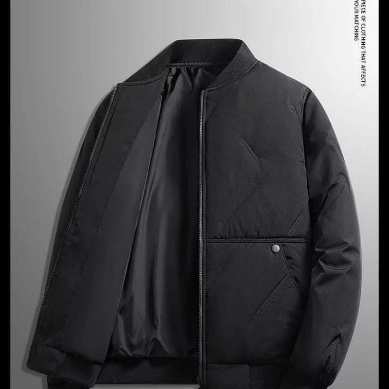 Men's Casual Baseball Collar Warm Cotton Jacket