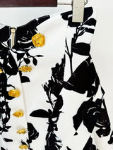 2026 Runway Floral Mini Skirt with Rose Gold Buttons