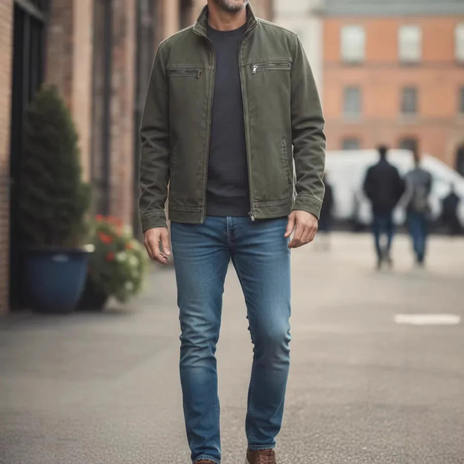 Men's Casual Tooling Jacket — Loose Fit Cardigan Sports Outerwear