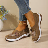 Comfort Women Closed Toe Mules Sandals Floral Embroidery Hollow Mesh Slip On Wedge Platform Lightweight Daily Walkin Lady Shoes