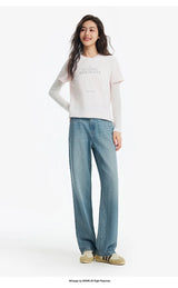 Women's Soft Denim Mid-Rise Wide-Leg Jeans