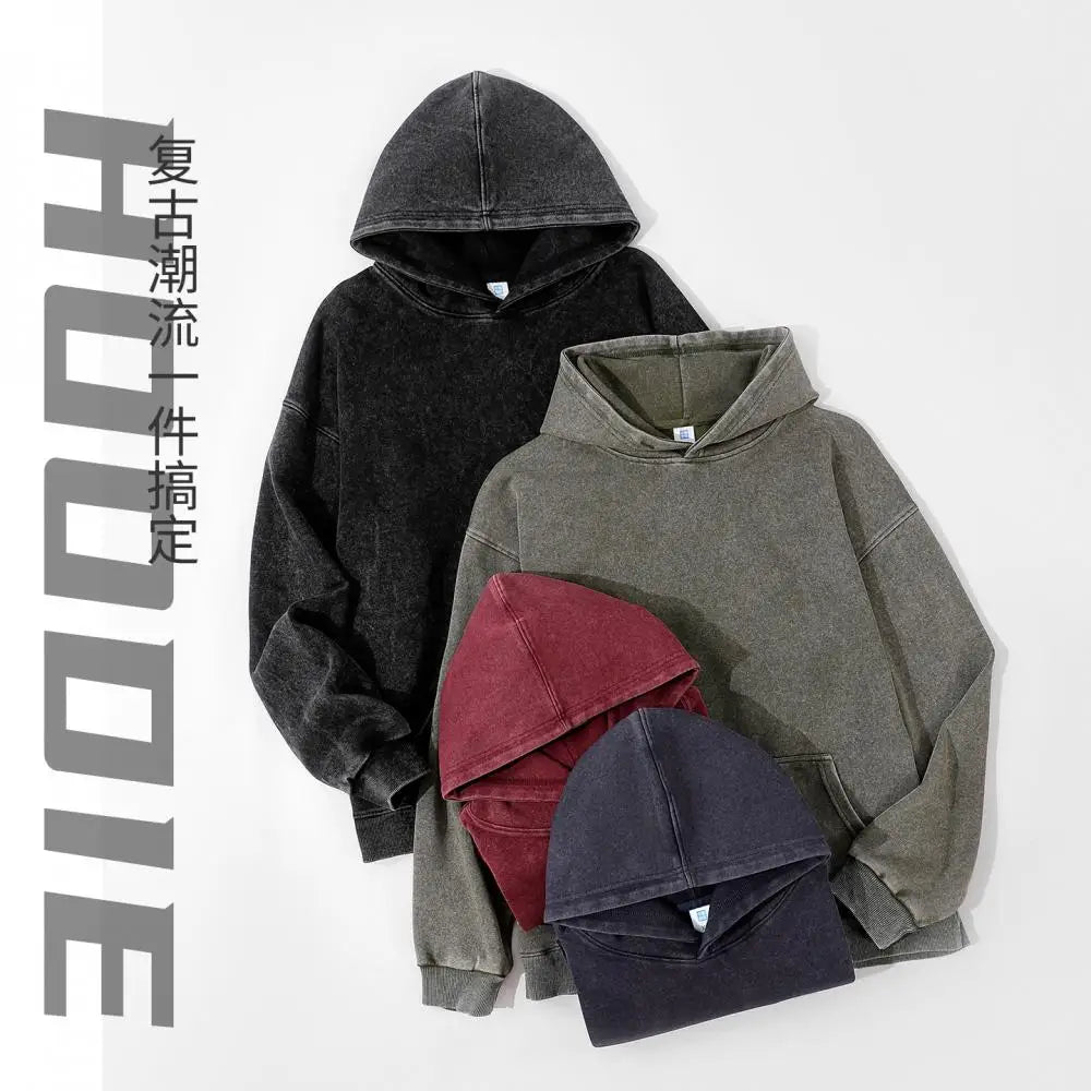 Vintage Washed Oversized Pullover Hoodie