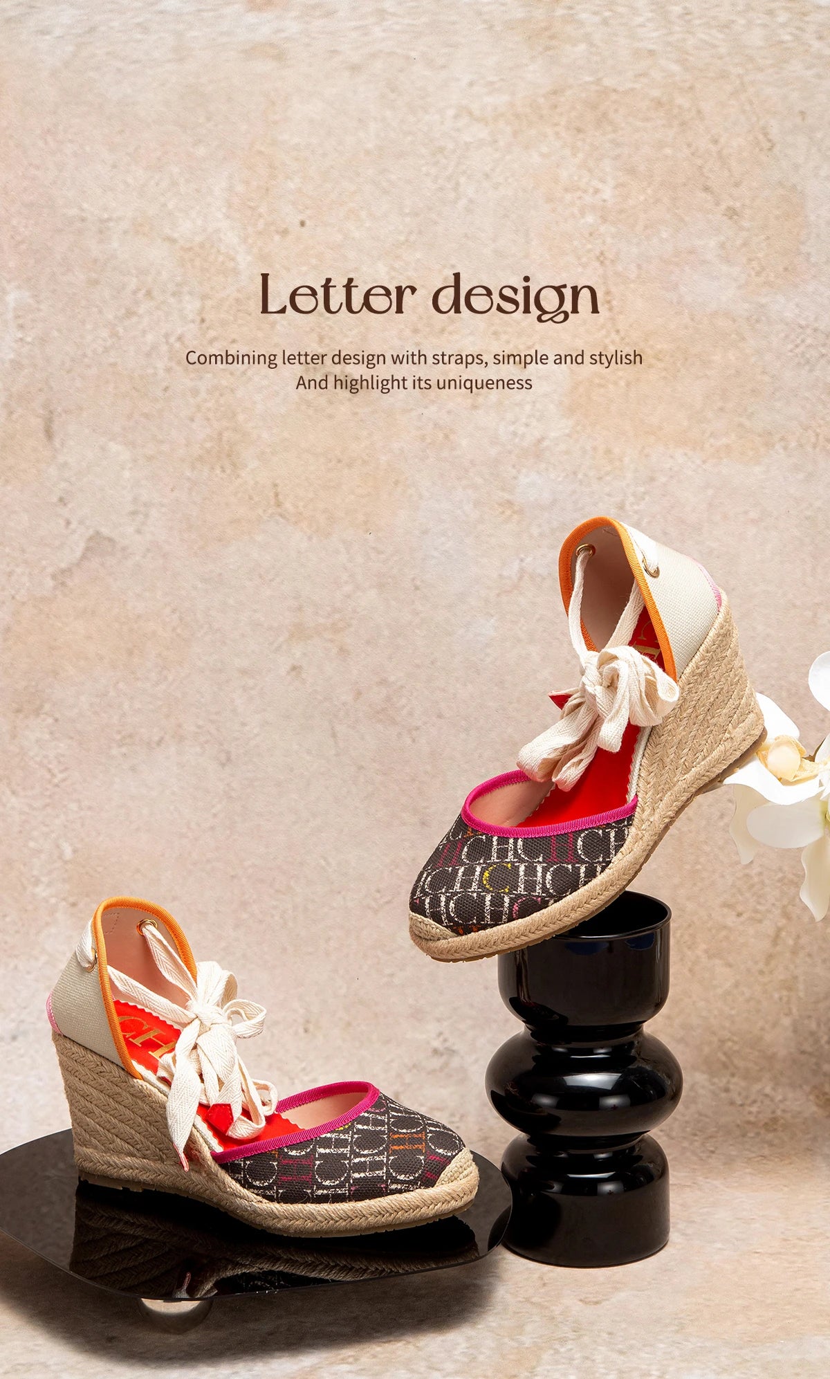 Women's Espadrille Wedge Sandals – Ankle Strap Lace-Up