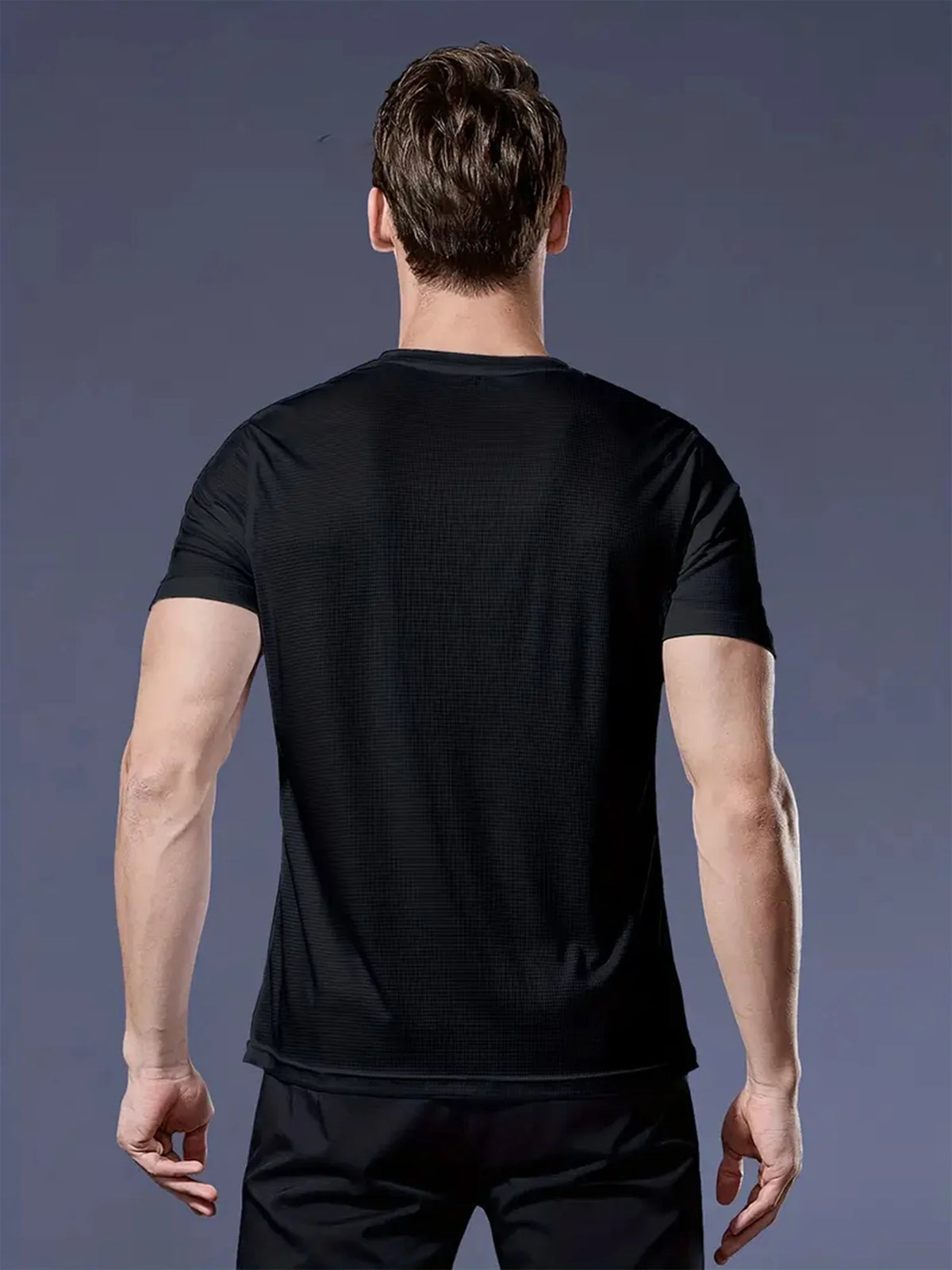 Round Neck T-Shirt 4-Color Black and White Gray Navy Ultra-Light Men's Quick-Drying Breathable Sweat-Absorbent Shirt Suitable for