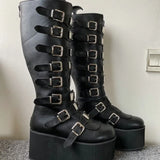 Gothic Platform Buckle Boots