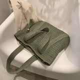 Woven Handbags Ladies Summer Woven Totes Bag with Tassel Women Shoulder Bag Large Capacity Fashion Straw Female Shopper Bag