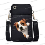 New Mobile Phone Bag Funny Anime Dog Print Shoulder Messenger Bag Women Men Coin Purse Handbag Animal Lover Small Crossbody Bag