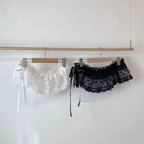 Lace-Up Ruffle Mini Skirt for Playful Layering