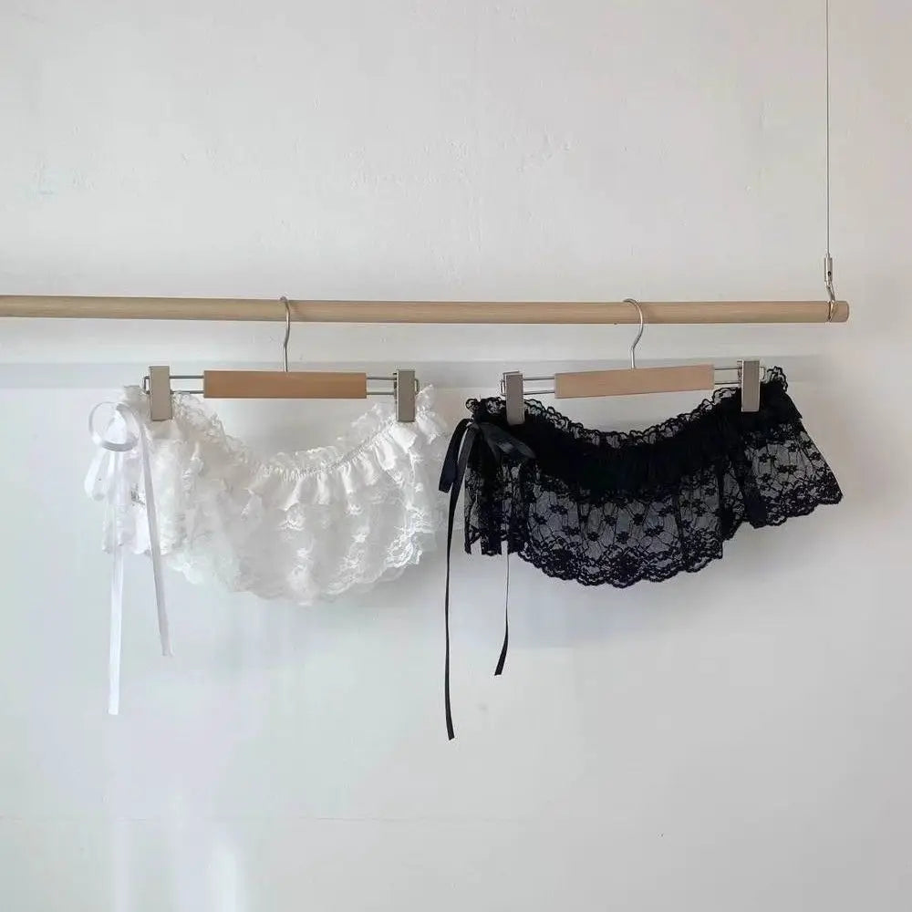 Lace-Up Ruffle Mini Skirt for Playful Layering