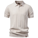 AIOPESON Men's Stripe Golf Polo Shirt | Icy Silk Touch