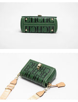 CH Crossbody Bag For Women Luxury Monogram Leather Handbag Fashion Wide Strap Shoulder Bag Elegant Lock Flap Bag For Daily Use