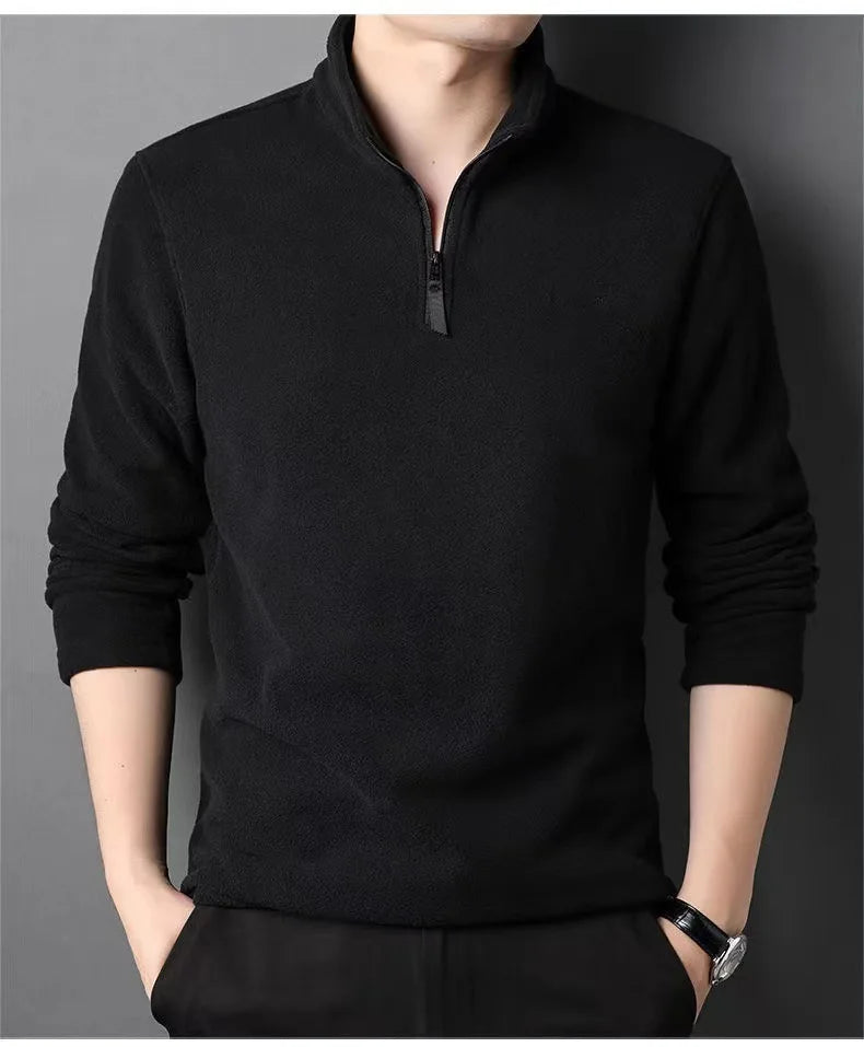 Men’s Fleece Half-Zip Stand-Collar Sweatshirt