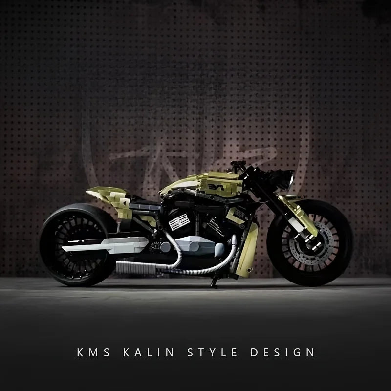 2,427-Piece Motorcycle Building Kit with Lights