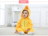 Animal Theme Flannel Baby Romper