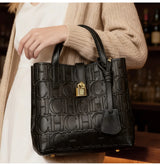 Embossed Letter Print Crossbody & Large Capacity Tote