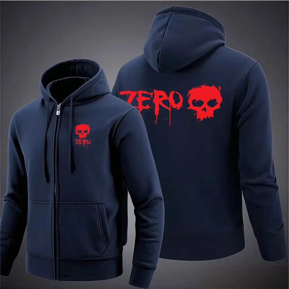 Zero Skateboard Logo Men's Harajuku Zipper Hoodie