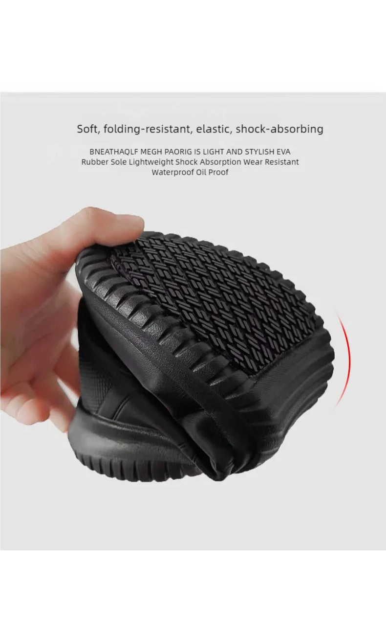 Chef Shoes Four Season Soft-Sole Anti-Slip Oil-Proof Waterproof Portable Kitchen Work Shoes Fashion Plus Size Casual Men's Shoes