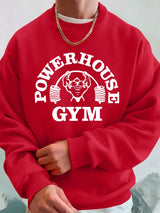 Powerhouse Gym Letter Printing Men Sweatshirts Winter Fleece Warm Hoodie Korean Loose Crewneck Pullovers Hip Hop Male Clothes