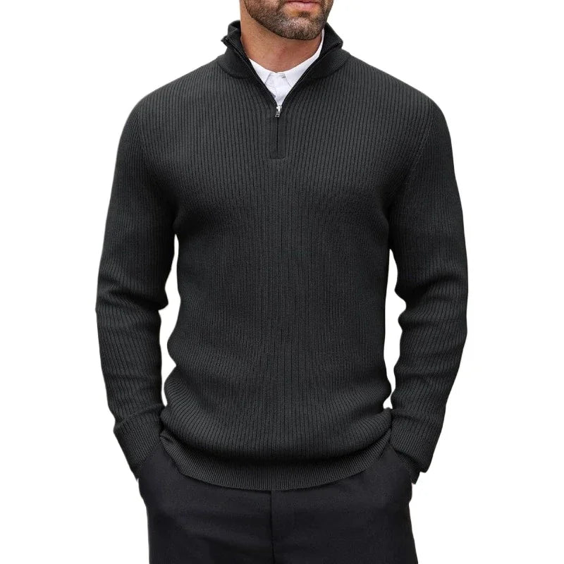 Men's Quarter-Zip Long Sleeve Sweater