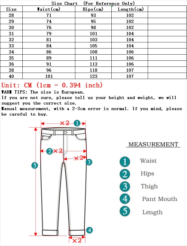 Men Autumn Winter Fleece Lined Thickened Jeans Male Business Straight Leg Loose High Waist Denim Pants Stretch Casual Trousers
