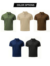 Men Classic Solid Polo Shirt Lapel Neck Short Sleeve Slim Fit Breathable Tee Smart Casual Office Daily Male Shirts
