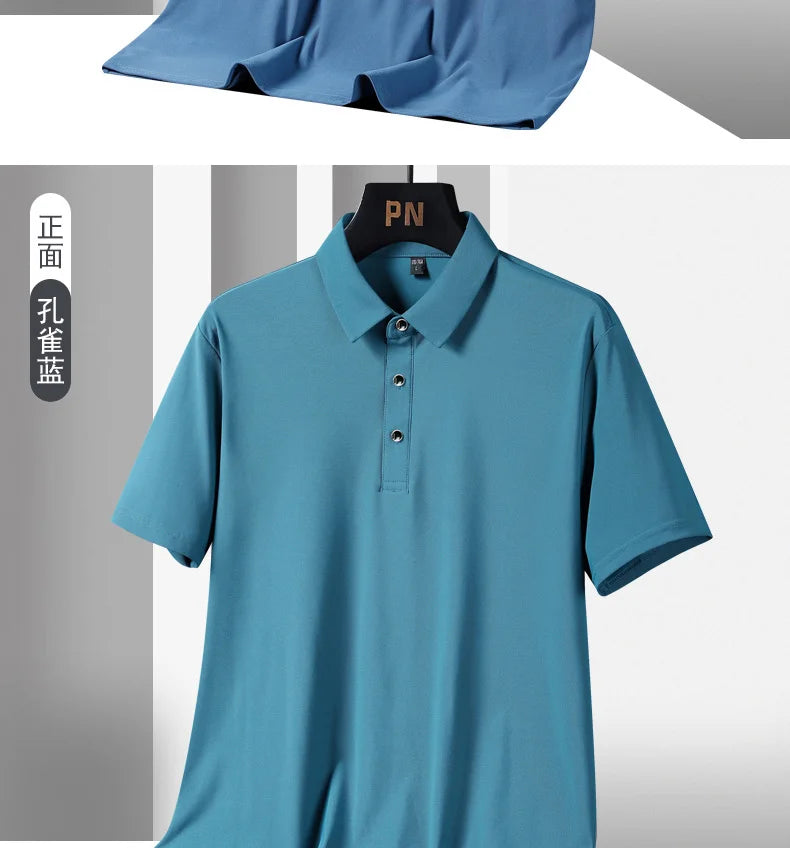 Men's Plus Size Ice Silk Polo Shirt – Quick Dry